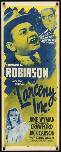 5z573 LARCENY INC. insert R56 Edward G. Robinson will steal the gold right out of your teeth!