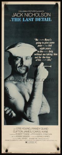 5z576 LAST DETAIL insert '73 Hal Ashby, c/u of foul-mouthed Navy sailor Jack Nicholson with cigar!