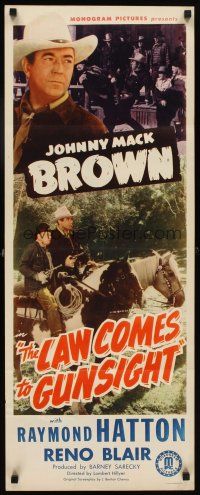5z578 LAW COMES TO GUNSIGHT insert '47 great images of tough cowboy Johnny Mack Brown!