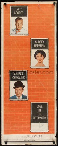 5z589 LOVE IN THE AFTERNOON insert '57 Gary Cooper, Audrey Hepburn, Maurice Chevalier!