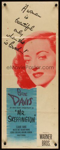5z610 MR. SKEFFINGTON insert '44 Bette Davis, Rains, a woman is beautiful only when she is loved!