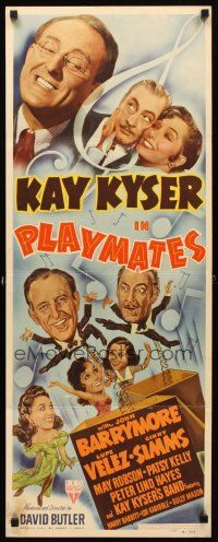 5z642 PLAYMATES insert '41 cartoony artwork of Kay Kyser, John Barrymore & Lupe Velez!