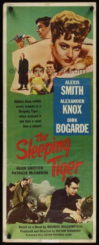 5z709 SLEEPING TIGER insert '54 Joseph Losey, sexy Alexis Smith is a saint turned sinner!