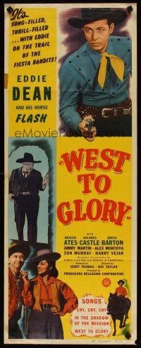 5z791 WEST TO GLORY insert '47 singing cowboy Eddie Dean & His Horse Flash, Delores Castle
