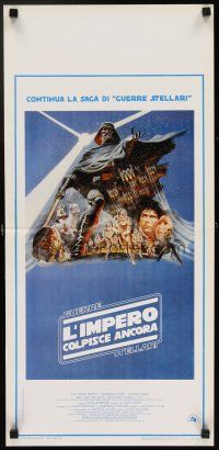 5z328 EMPIRE STRIKES BACK Italian locandina '80 George Lucas sci-fi classic, cool art by Tom Jung!