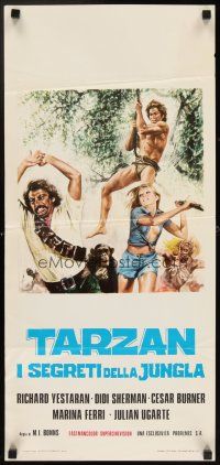 5z345 GREEN INFERNO Italian locandina '75 Richard Yesteran as Spanish Tarzan!