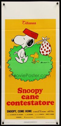 5z402 SNOOPY COME HOME Italian locandina '72 Peanuts, great Schulz art of Snoopy & Woodstock!
