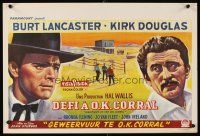 6a015 GUNFIGHT AT THE O.K. CORRAL Belgian '57 art of cowboys Burt Lancaster & Kirk Douglas!