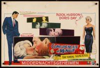 6a038 PILLOW TALK Belgian '59 bachelor Rock Hudson loves pretty career girl Doris Day!