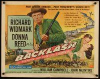 6a250 BACKLASH style B 1/2sh '56 Richard Widmark knew Donna Reed's lips but not her name!