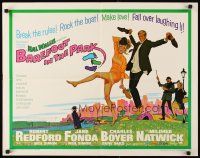 6a254 BAREFOOT IN THE PARK 1/2sh '67 artwork of frollicking Robert Redford & sexy Jane Fonda!