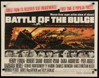 6a256 BATTLE OF THE BULGE 1/2sh '66 Henry Fonda, Robert Shaw, cool Jack Thurston tank art!