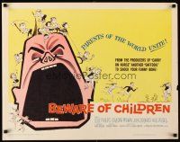 6a260 BEWARE OF CHILDREN 1/2sh '61 English comedy, wacky art, parents of the world unite!