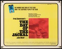 6a320 DAY OF THE JACKAL 1/2sh '73 Fred Zinnemann assassination classic, master killer Edward Fox!