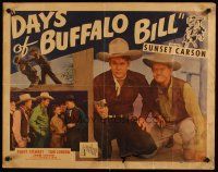 6a321 DAYS OF BUFFALO BILL style B 1/2sh '46 Sunset Carson & Tom London in western action!