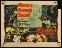 6a338 EYES WITHOUT A FACE/MANSTER 1/2sh '62 horror double-bill, the master suspense thrill show!