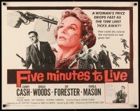 6a349 FIVE MINUTES TO LIVE 1/2sh '61 first Johnny Cash, a woman's pirce drops fast!