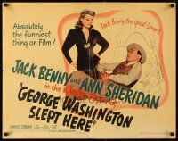 6a360 GEORGE WASHINGTON SLEPT HERE style A 1/2sh '42 Ann Sheridan looks at great lover Jack Benny!