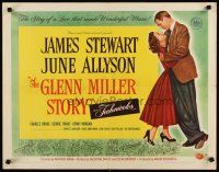6a364 GLENN MILLER STORY style A 1/2sh '54 James Stewart in title role, June Allyson!