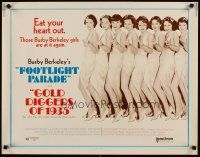 6a369 GOLD DIGGERS OF 1935/FOOTLIGHT PARADE 1/2sh '70 Busby Berkeley, cool image of sexy dancers!