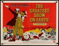 6a377 GREATEST SHOW ON EARTH 1/2sh R70s Cecil B. DeMille circus classic, Charlton Heston!