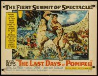 6a428 LAST DAYS OF POMPEII 1/2sh '60 art of mighty Steve Reeves in the fiery summit of spectacle!