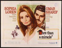 6a461 MORE THAN A MIRACLE 1/2sh '67 romantic art of sexy Sophia Loren & Omar Sharif!