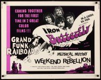 6a468 MUSICAL MUTINY/WEEKEND REBELLION 1/2sh '70 Iron Butterfly, Grand Funk Railroad double-bill!
