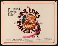 6a478 NINE LIVES OF FRITZ THE CAT 1/2sh '74 AIP, Robert Crumb, art of smoking cartoon feline!