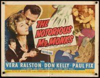 6a481 NOTORIOUS MR. MONKS style B 1/2sh '58 man fought & murdered for woman he couldn't possess!