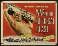 6a647 WAR OF THE COLOSSAL BEAST 1/2sh '58 art of the towering terror from Hell by Albert Kallis!