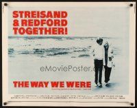 6a651 WAY WE WERE int'l 1/2sh '73 Barbra Streisand & Robert Redford walk on the beach!