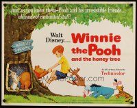 6a662 WINNIE THE POOH & THE HONEY TREE 1/2sh '66 Disney, Eeyore, Rabbit & Christopher Robin!