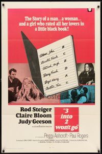 6c020 3 INTO 2 WON'T GO int'l 1sh '69 Rod Steiger, sexy Claire Bloom and her little black book!