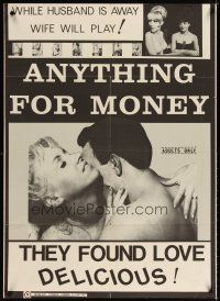 6c067 ANYTHING FOR MONEY 1sh '67 Joseph Sarno directed, while husband is away wife will play!