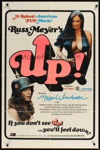 6c006 UP! 1sh '76 Russ Meyer, barely-dressed Margo Winchester wearing Nazi helmet!