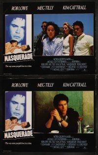 6d503 MASQUERADE 8 English LCs '88 Rob Lowe, Meg Tilly, Kim Cattrall, it's not a game anymore!