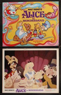 6d071 ALICE IN WONDERLAND 8 LCs R74 Walt Disney Lewis Carroll classic, great cartoon images!