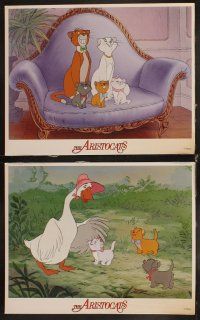 6d089 ARISTOCATS 8 LCs R87 Walt Disney feline jazz musical cartoon, great colorful image!