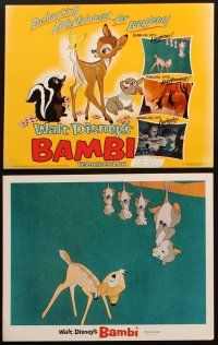 6d018 BAMBI 9 LCs R66 Walt Disney cartoon deer classic, great art with opossum family!