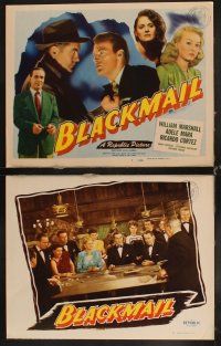 6d129 BLACKMAIL 8 LCs '47 William Marshall, Adele Mara, Ricardo Cortez, cool film noir!
