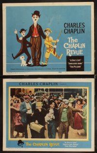 6d177 CHAPLIN REVUE 8 LCs '59 Dog's Life, Shoulder Arms, & The Pilgrim, Kouper art of Charlie!