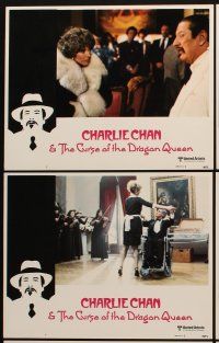 6d919 CHARLIE CHAN & THE CURSE OF THE DRAGON QUEEN 6 int'l LCs '81 Peter Ustinov, wacky artwork!