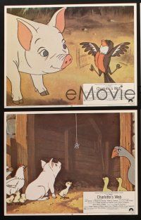 6d184 CHARLOTTE'S WEB 8 LCs '73 great images of Wilbur, E.B. White's classic cartoon!
