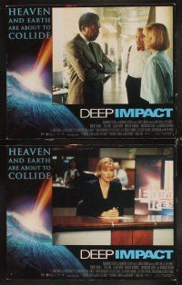 6d229 DEEP IMPACT 8 LCs '98 Morgan Freeman, Tea Leoni, Heaven and Earth are about to collide!