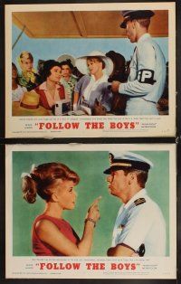 6d300 FOLLOW THE BOYS 8 LCs '63 close up of Russ Tamblyn & Paula Prentiss falling in love!