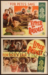 6d982 FOR PETE'S SAKE complete set of 4 LCs R51 Little Rascals, great images of Our Gang members!