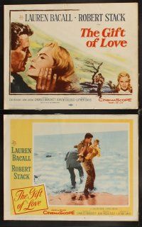 6d325 GIFT OF LOVE 8 LCs '58 great images of pretty Lauren Bacall & Robert Stack!