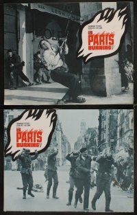 6d421 IS PARIS BURNING 8 LCs '66 Rene Clement's Paris brule-t-il, World War II all-star cast!