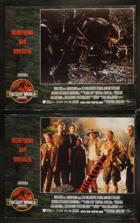 6d437 JURASSIC PARK 2 8 LCs '96 The Lost World, Steven Spielberg, something has survived!